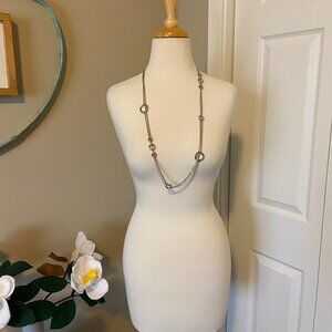 Lia Sophia Inner Circle Long Necklace - Silver